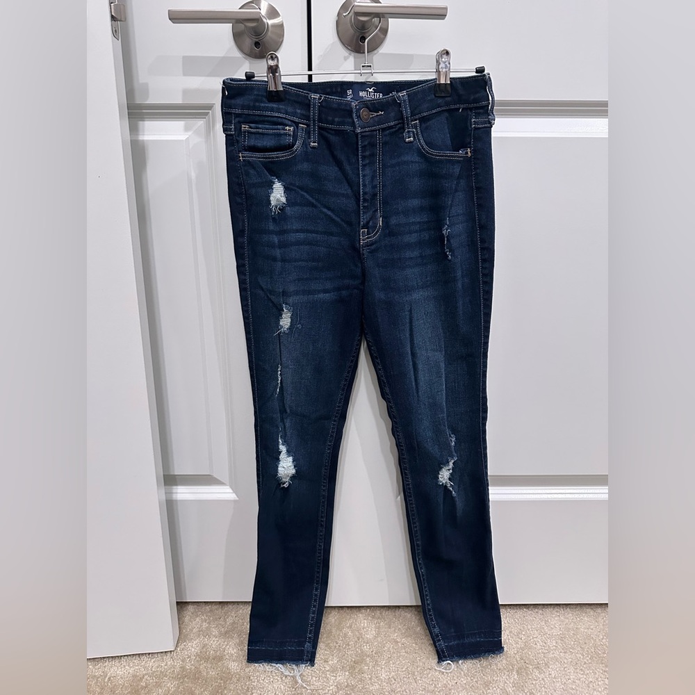 Hollister Dark Blue Distressed Skinny Jeans